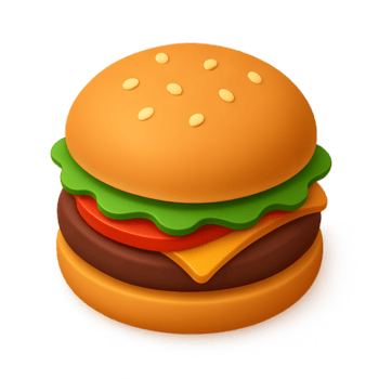 Juicy gourmet burger illustration, perfect for fast food menus, restaurant branding, or culinary advertising projects. png