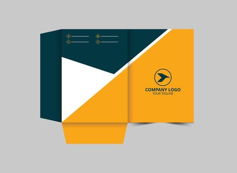 Folder Template Design Yellow And Green Business Presentation Cover For Corporate Office Illustration vector