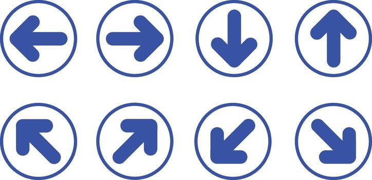 Blue Circular Arrows Indicating Multiple Directions for Navigation or Design Use. vector