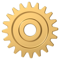 ouro engrenagem isolado em transparente fundo png