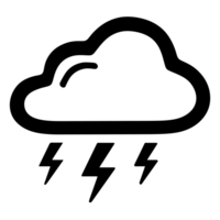 clima trovoada símbolo isolado em transparente fundo png