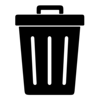Lixo bin símbolo isolado em transparente fundo png