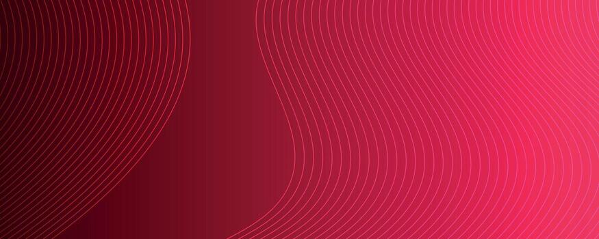 Red abstract background with wavy lines vector