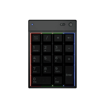 illustration av främre se svart numerisk knappsats 3d framställa med led lampor png