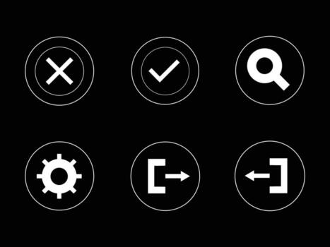Black User Interface Icon Set vector