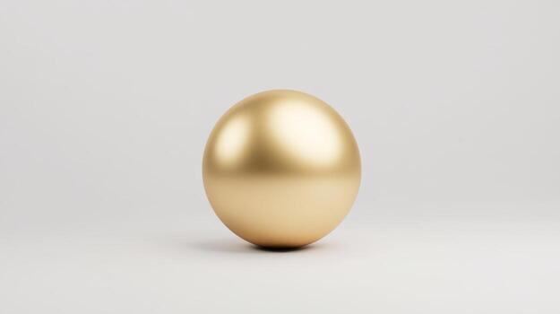 This gold sphere features a high-definition matcap material, exhibiting a polished surface that reflects light beautifully in a simple backdrop photo