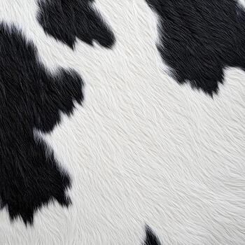 A detailed look at the textured surface of a cow's hide, highlighting its striking black and white patterns in soft daylight photo
