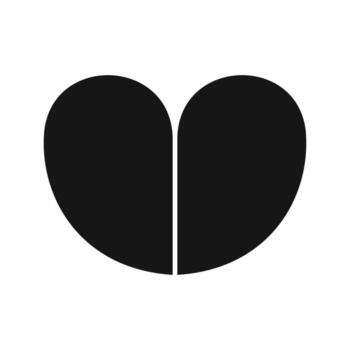 Flower diagram with 2 petals. Pie chart divided on two equal segments in leaf shapes isolated on white background. Floral layout for business data presentation. graphic illustration vector