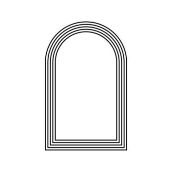 Concentric arch frames isolated on white background. Geometric arc shapes in trendy boho or art deco style. Door or gate, window or portal framework. graphic illustration vector