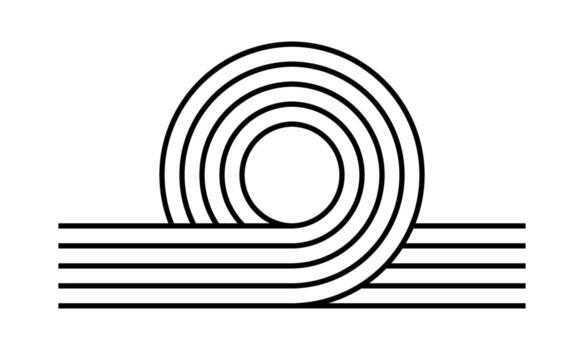 Loop lines. Geometric shape in trendy boho style isolated on white background. Minimalistic design element for modern template. graphic illustration vector