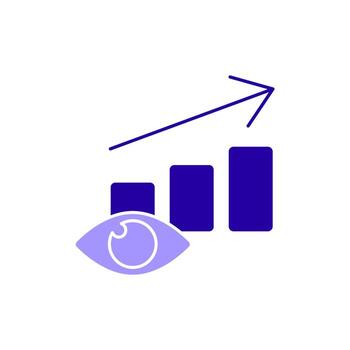 Icon a predictive analytics, isolated against a clean background vector