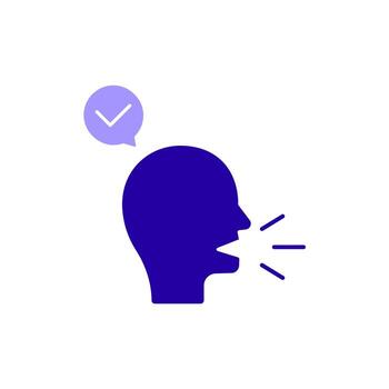 Icon a speech recognition, isolated against a clean background. vector