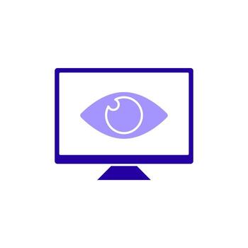 icono un computadora visión, aislado en contra un limpiar antecedentes. vector