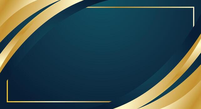 Dark gradient background with gold abstract curve corner border for certificate vector