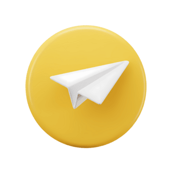 un' minimalista 3d rendere di un' bianca carta aereo su un' giallo cerchio, ideale per presentazioni, marchio, e legati alla tecnologia progetti, trasparente sfondo png