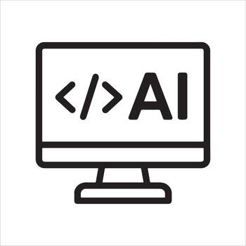 Developing Artificial Intelligence A Sleek Modern Computer Screen Displaying AI Code in a Clean, Minimalist Style vector