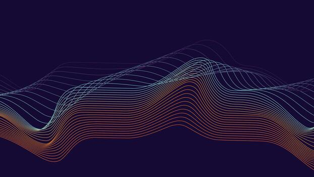 Abstract minimalist wavy spectrum lines background vector