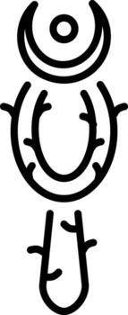 A line style icon representing a moon mirror vector