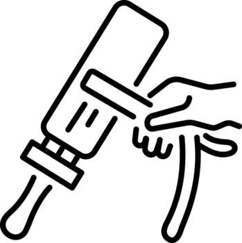 A line style icon showing a razor sharpener vector