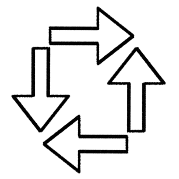 nero freccia cerchio icona formatura un' ciclo continuo, semplice rotazione e ciclo simbolo isolato su trasparente sfondo. png