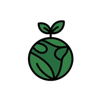 Globe with a Sprout on Top Representing the Importance of Sustainable Practices and Environmental Awareness vector