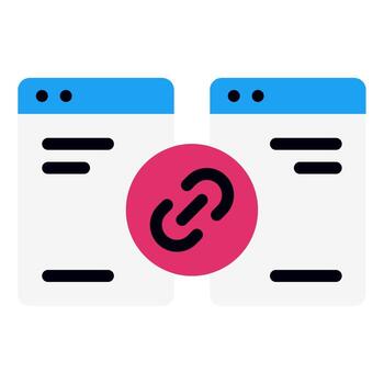 dos paginas con un enlace icono en parte superior vector