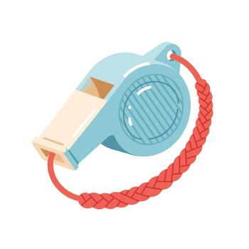 a whistle with a red cord on it vector