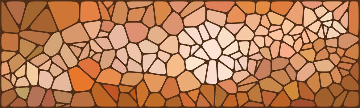 Abstract brown mosaic pattern with irregular stone-like shapes forming a decorative geometric design. vector