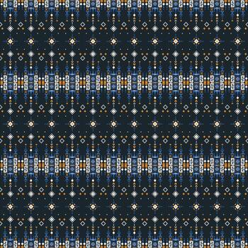 un azul y naranja estampado diseño con un azul raya. el diseño es hecho arriba de cuadrícula y círculos vector