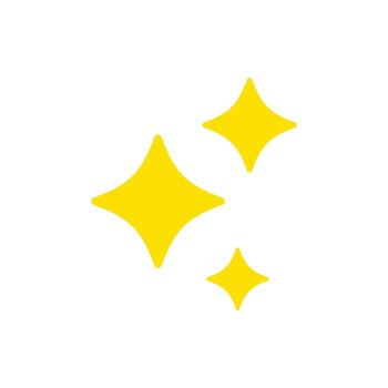 un amarillo estrella con Tres menor estrellas dentro él. el estrella es rodeado por un blanco antecedentes. concepto de brillo y positividad vector