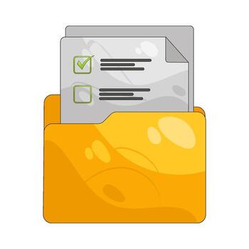 archivo carpeta con Lista de Verificación ilustración vector