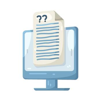 ilustración de documento en computadora pantalla vector