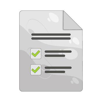 Illustration of Checklist with Green Checkmarks on Paper vector