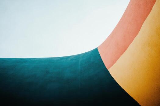 Bold geometric patterns add a colorful touch to public architecture photo