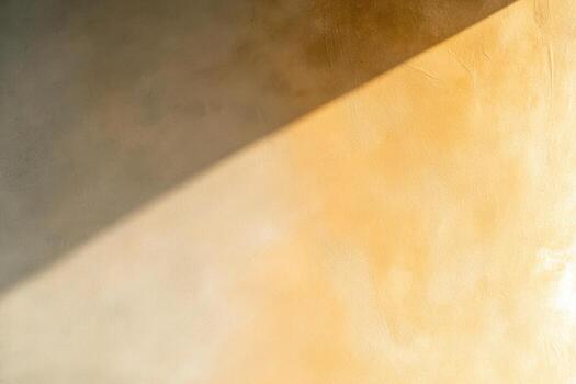 Soft golden light casting a shadow on a textured wall at midday photo
