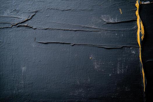 Textured black surface with golden lines and patterns creating contrast photo
