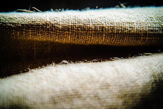 Detailed view of woven fabric showcasing texture and color variations photo