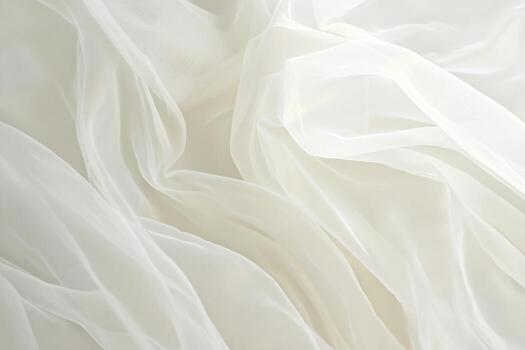 Delicate white fabric drapes create a soft and elegant texture photo