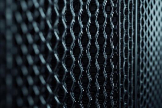 Detailed look at a textured metal mesh surface in a modern setting photo