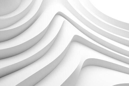 Abstract white wave patterns create depth in modern architectural design photo