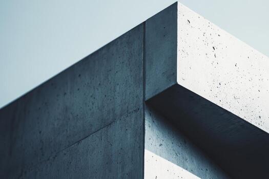Concrete corner design showcasing modern architectural elements in daylight photo