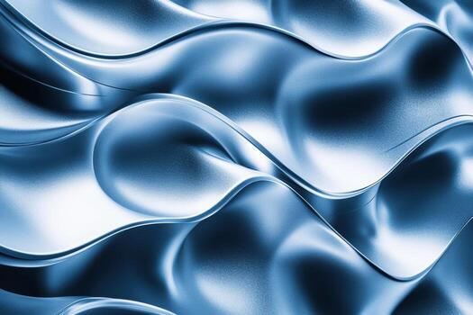 Flowing blue metallic texture creates dynamic patterns on surface photo