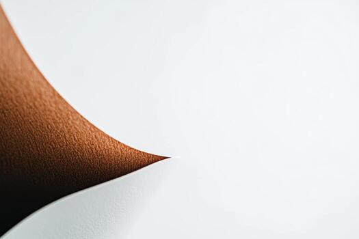 Warm tones and smooth textures create a minimalist aesthetic in a close-up of curled paper photo