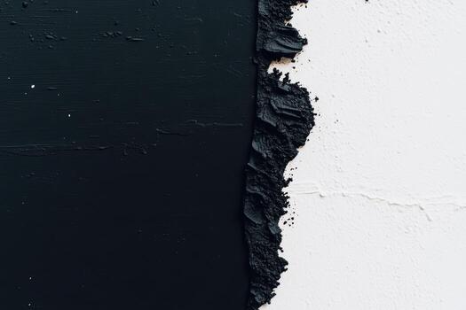 Contrast between black and white paint creates unique texture on wall photo