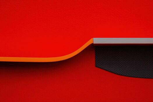 Unique design with curves and lines on vibrant red background photo