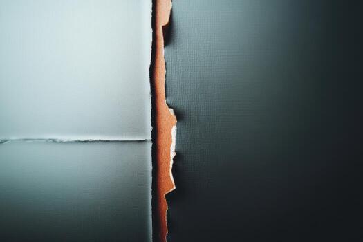 Torn wall texture revealing layered material in a modern interior setting photo