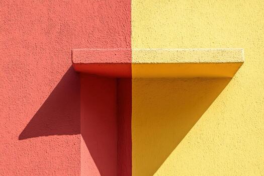 Bright colors and shadows create striking composition on a wall photo