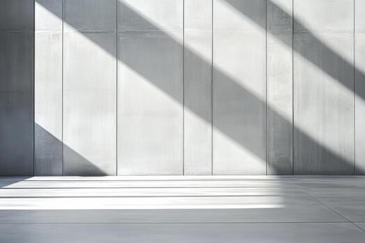 Concrete wall with shadows creating a striking visual effect indoors photo