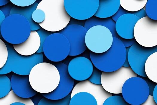 Bright blue and white circular shapes create a vibrant abstract background photo