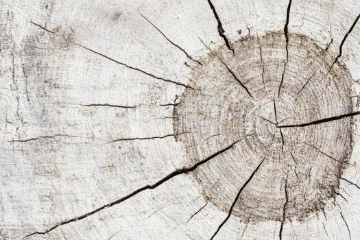 Close-up view of weathered wood texture showcasing natural patterns and cracks photo